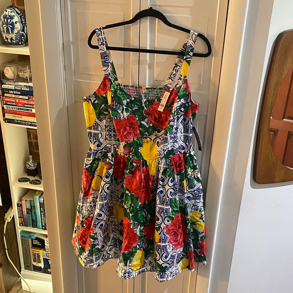 NWT New York & Company Floral Dress  With Tulle Lining